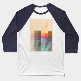 Aesthetic Vector Glitch Skyline Graphic Design Baseball T-Shirt